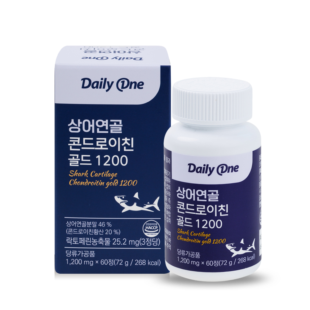 데일리원 상어연골 콘드로이친 골드 1200 저분자 72g 60정, 1개 이미지 7