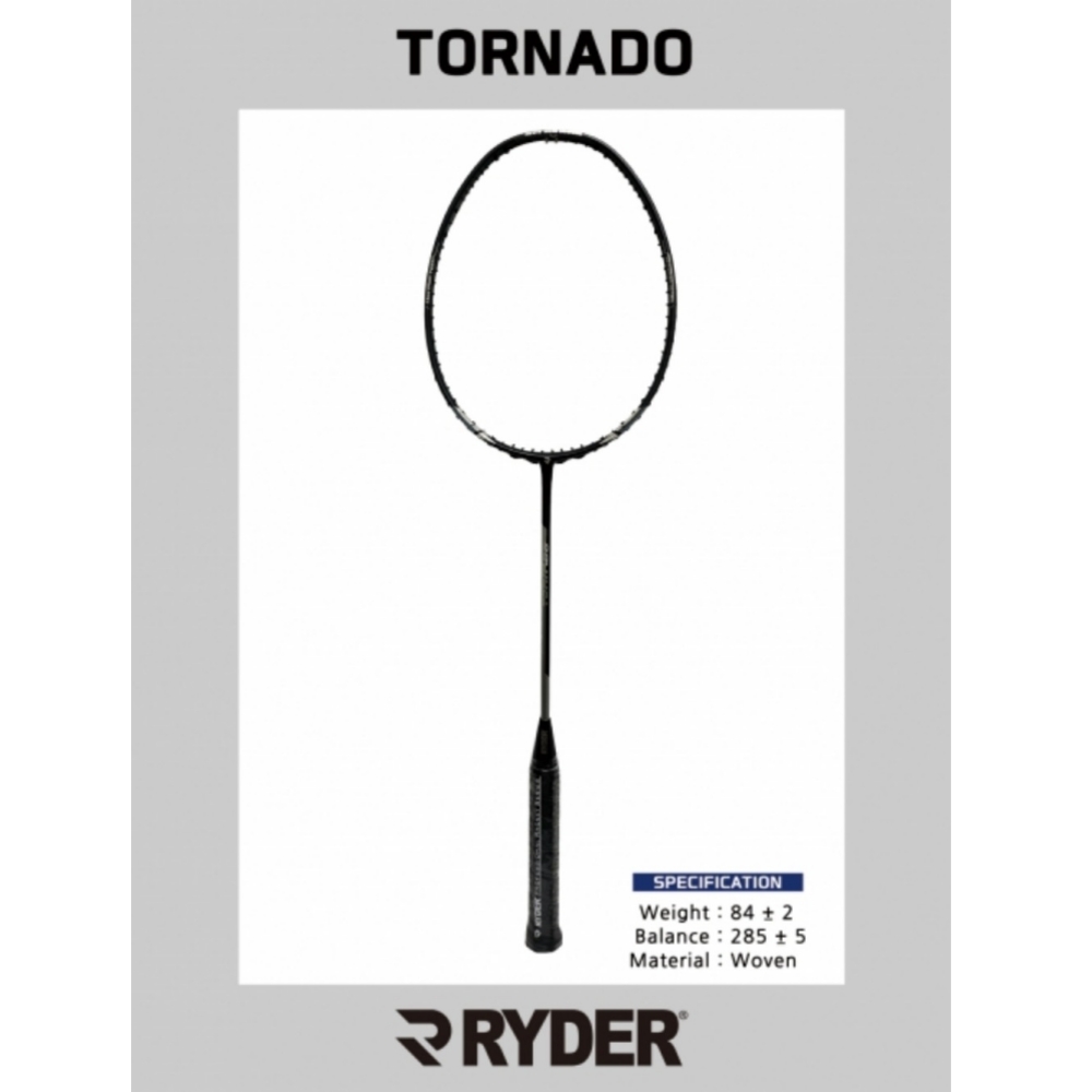 [4매듭/보상판매] 라이더 토네이도 TORNADO 동호인용 우븐 배드민턴 라켓 - 상품 이미지