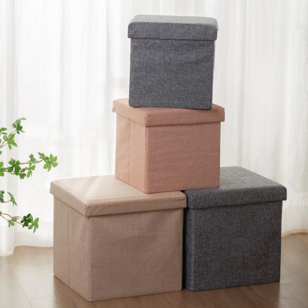 노리스 접이식 스툴 낮은 보조 수납 의자 화장대 사각 벤치 풋 소형