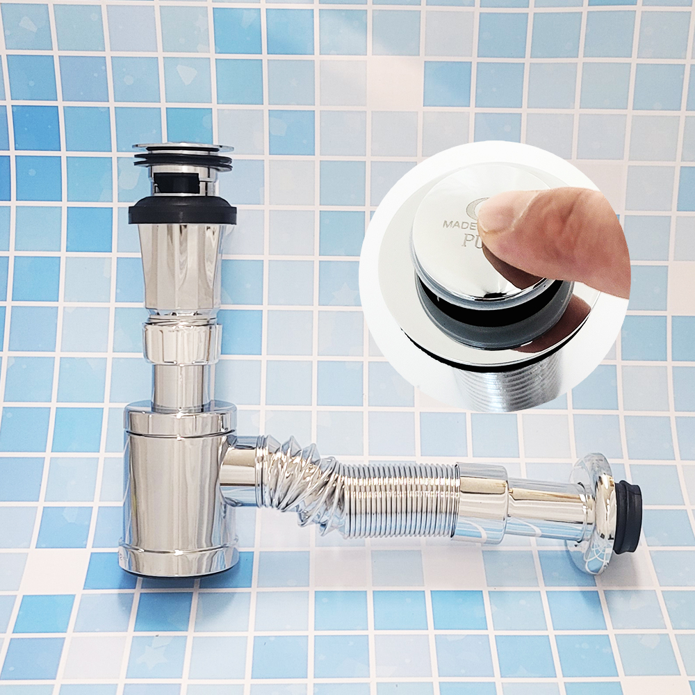 국산자동폼업일체형벽트랩 세면대부속품 배수구 세면기배수관 팝업 제품 이미지