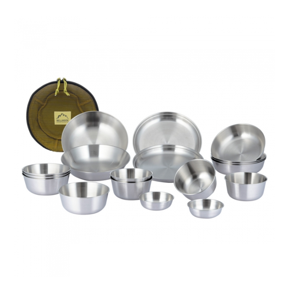 벨락 캠핑 스텐 나눔 접시 그릇 세트 파우치 포함 18p 캠핑플레이트