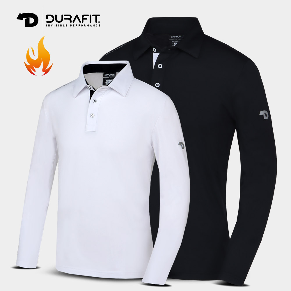 듀라핏 플렉서블 웜업 기모 카라넥 남성 골프 긴팔티 티셔츠 LT04