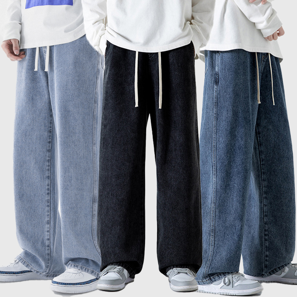 남성기모청바지 블랙진 남자흑청바지 - 상세 이미지 4