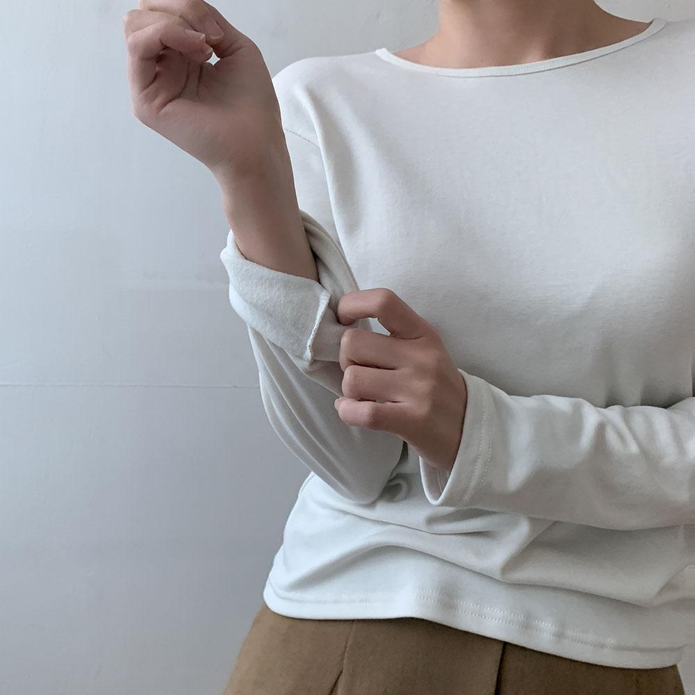 레이어드 긴팔 기모 이너티 랍빠 티셔츠 - 상세 이미지 5
