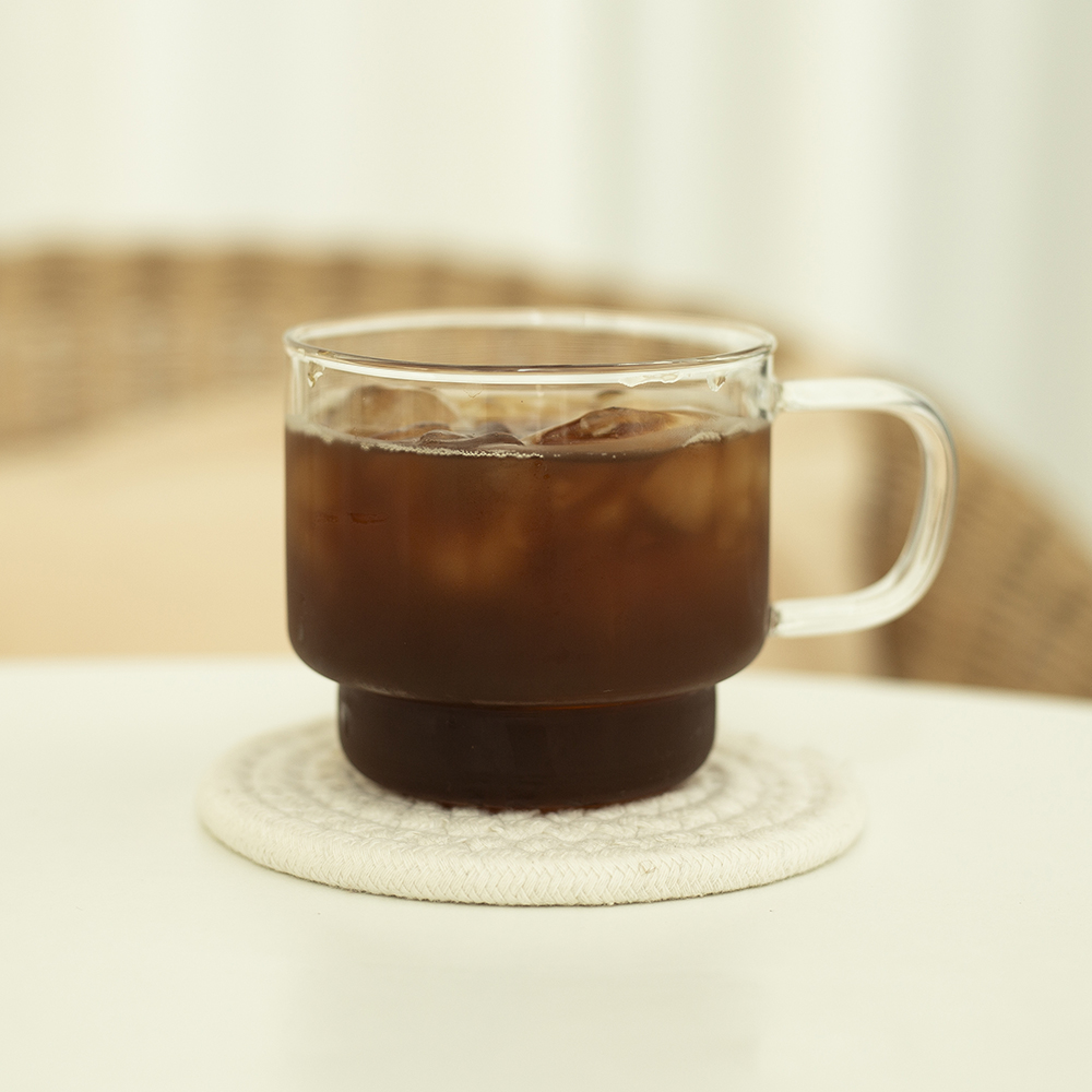 블록 스택유리컵 내열유리컵 카페물컵 280ml - 상품 이미지