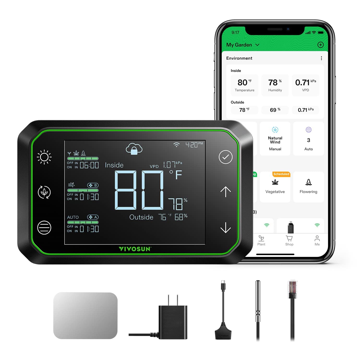 VIVOSUN GrowHub Controller E42A 스마트 WiFi 환경 컨트롤러