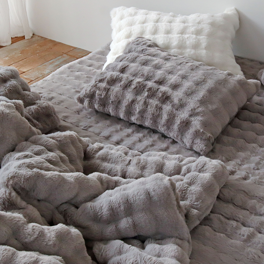 프랑 20mm 장모 밍크 극세사패드 고정밴드 미끄럼방지 겨울 침대패드 SS