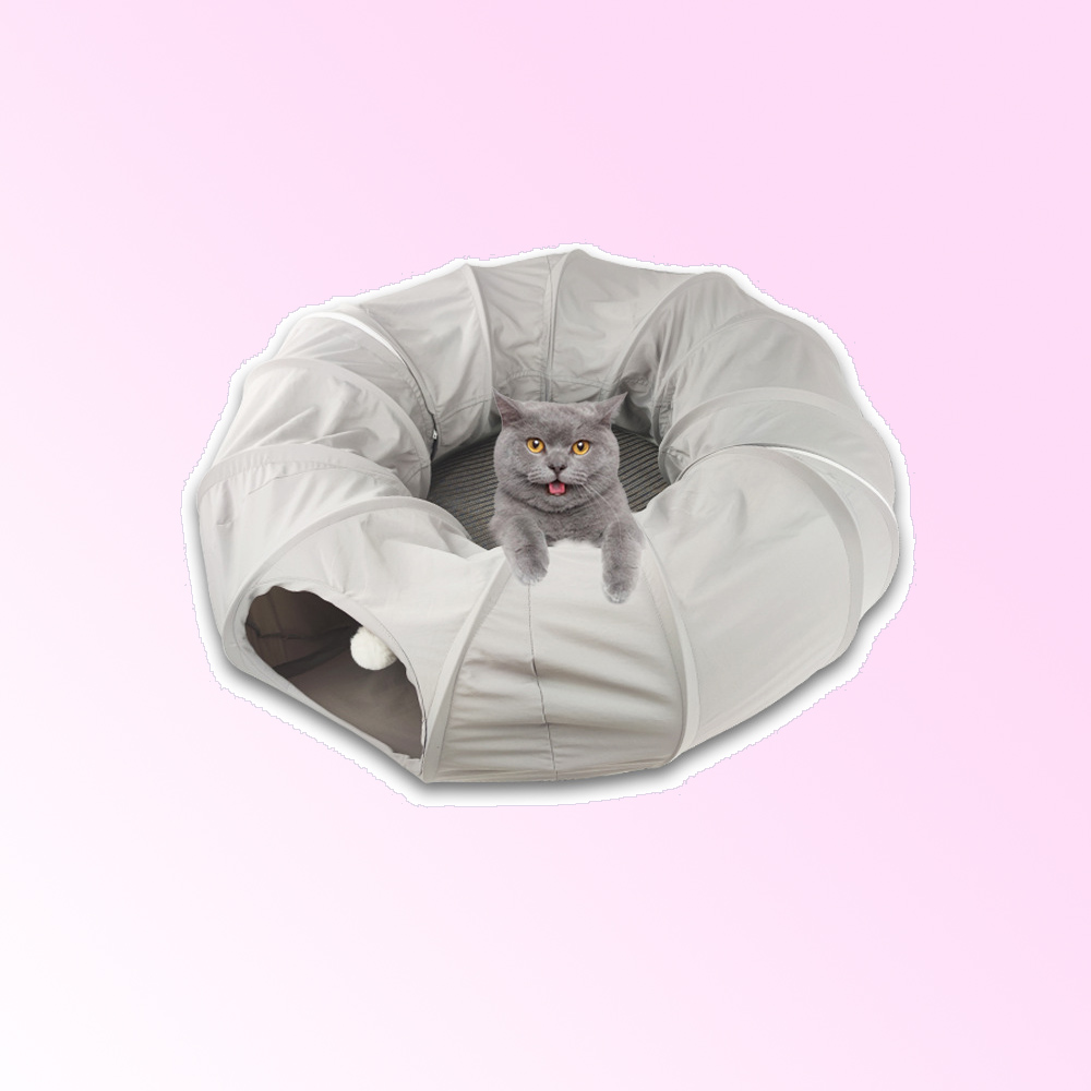 고양이 캣 터널 숨숨 놀이터 집 은신처 놀이터 매트 침대 애견 장난감 하우스 강아지 쿠션 방석 미로 동굴