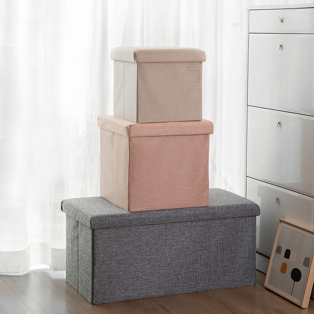 노리스 접이식 스툴 낮은 보조 수납 의자 화장대 사각 벤치 풋 소형