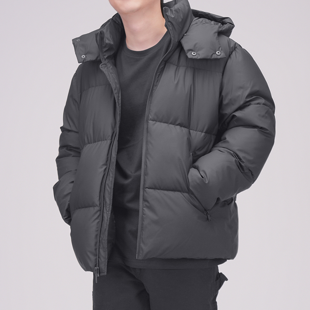 DKNY 남성 암고로 후드 패딩 점퍼 - 상품 이미지