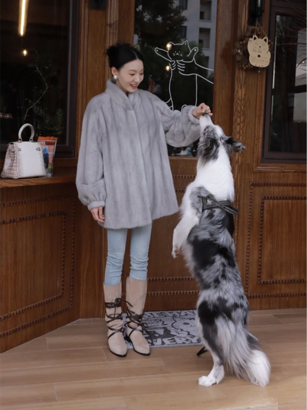 여성 인조밍크 자켓 코트 4050 엄마 생신 선물 페이크퍼 에코퍼 따뜻한 수입 고급 3컬러 - 상세 이미지 4