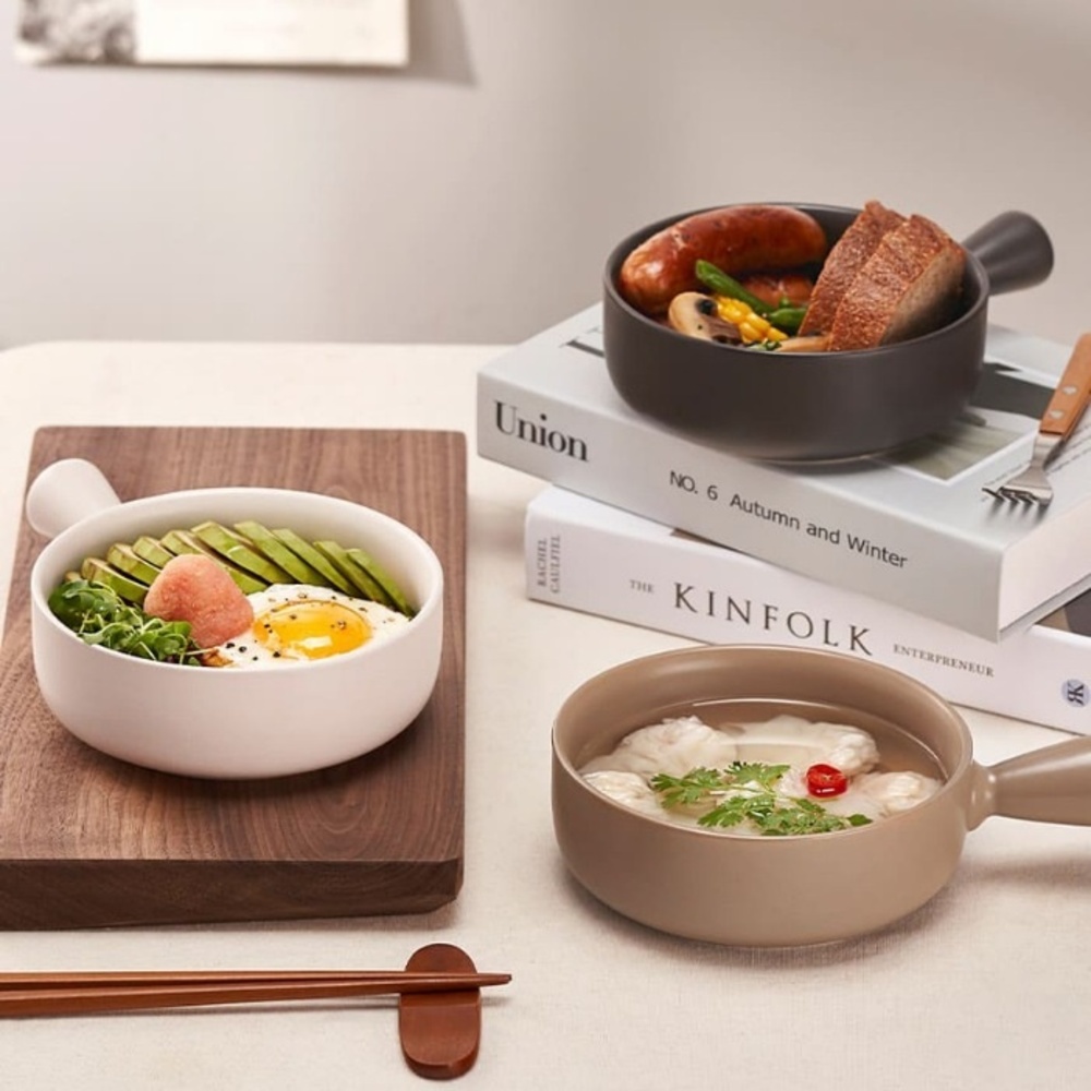 도자기 손잡이 앞접시 먹방 개인 접시 오븐 그라탕 그릇