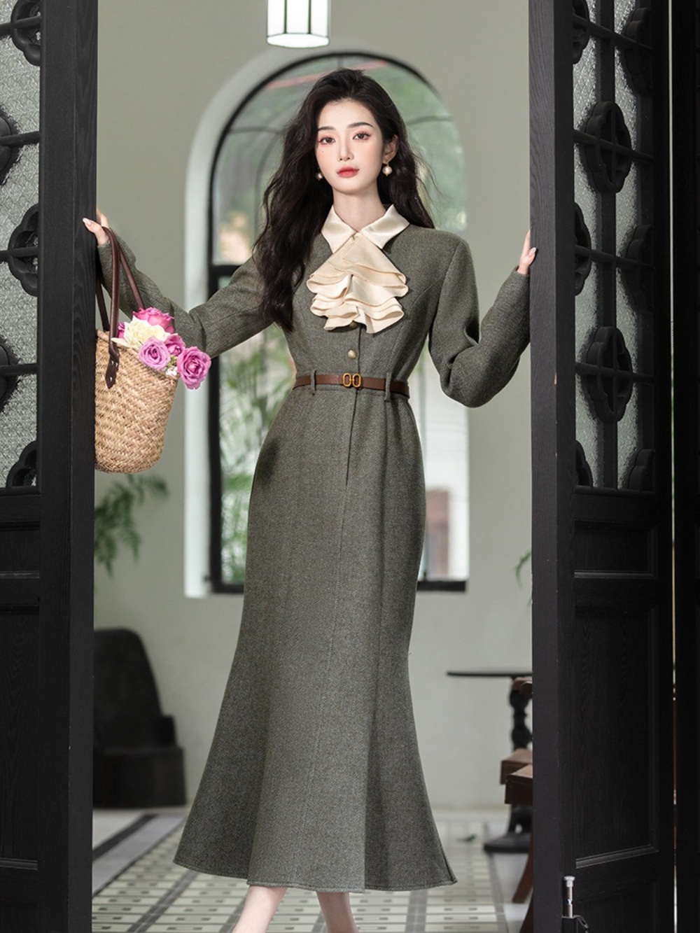 우아한 겨울 원피스 김유정 드라마 마이데몬 도도희 착장 명품스타일 하객원피스 이미지 3
