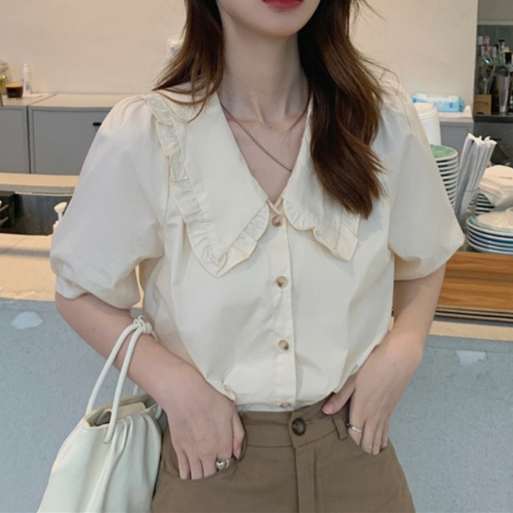 예능 나는솔로 125회 17기 순자 옷 카라 반팔 블라우스 러블리 페미닌 셔츠 이미지