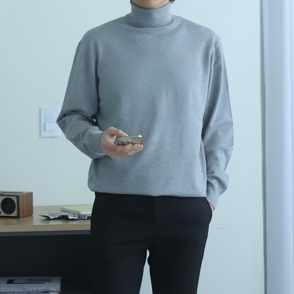 남자목폴라니트 캐시미어 오버핏 남자 니트 이미지 4