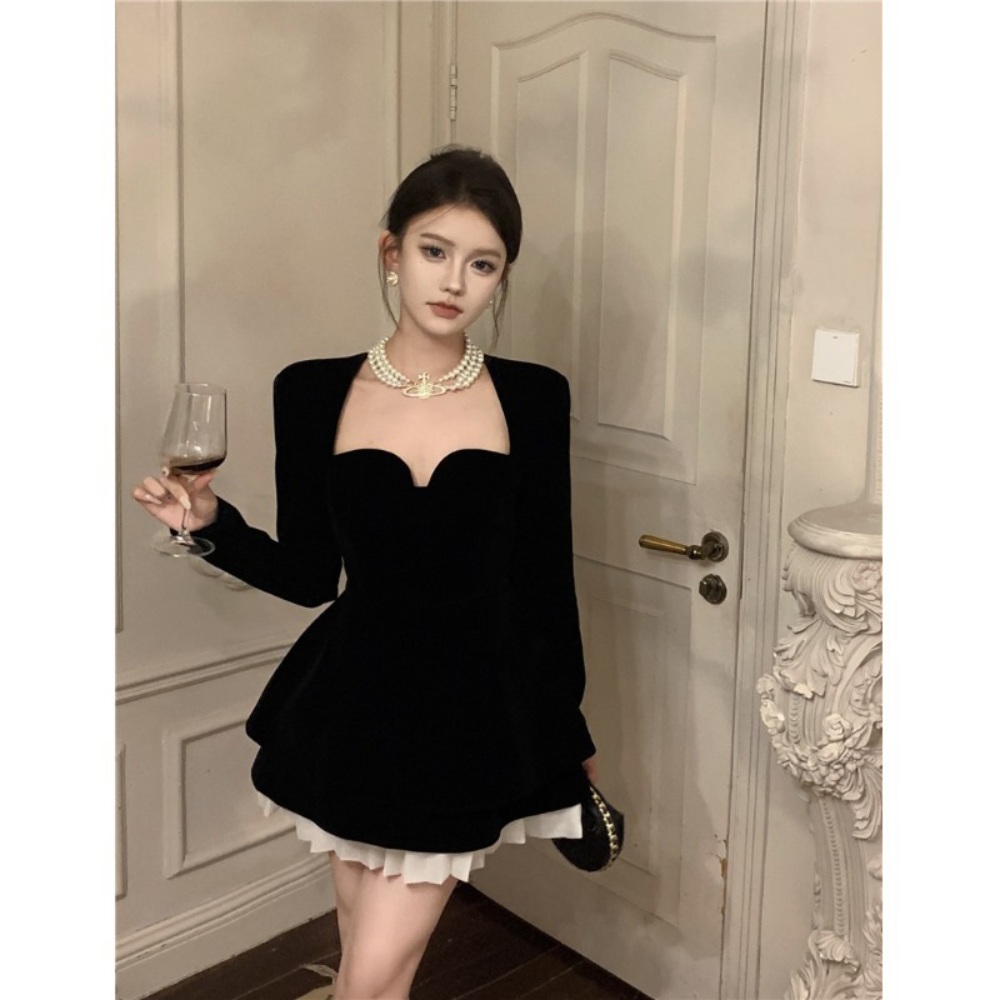 마이데몬 김유정 도도희 블랙 원피스 옷 패션 햅번 이브닝 수입 짧은 치마 의류 고퀄 프렌치 이미지 2