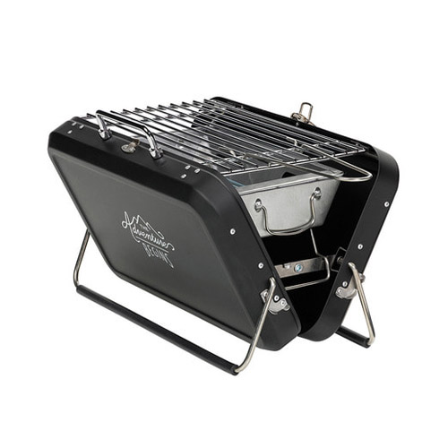 젠틀맨하드웨어 캠핑 접이식 포터블 바베큐 차콜 그릴 화로대 휴대용 경량 소형 미니 블랙