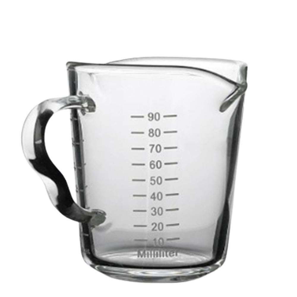 손잡이 샷글라스 바리스타 투명 벨크리머 계량눈금 유리 커피샷잔 90ml