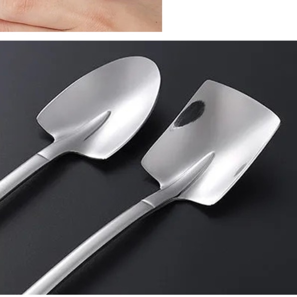 삽모양 캐비어 스푼 에스프레소 예쁜 캠핑 티스푼 사각형 - 상세 이미지 4