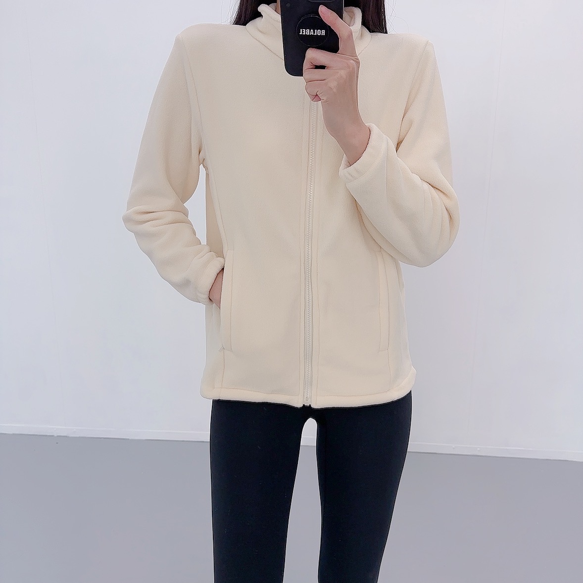로라벨 데브 후리스집업 공용 플리스 여성 후리스 집업 자켓 점퍼 하이넥 빅사이즈 이미지 4