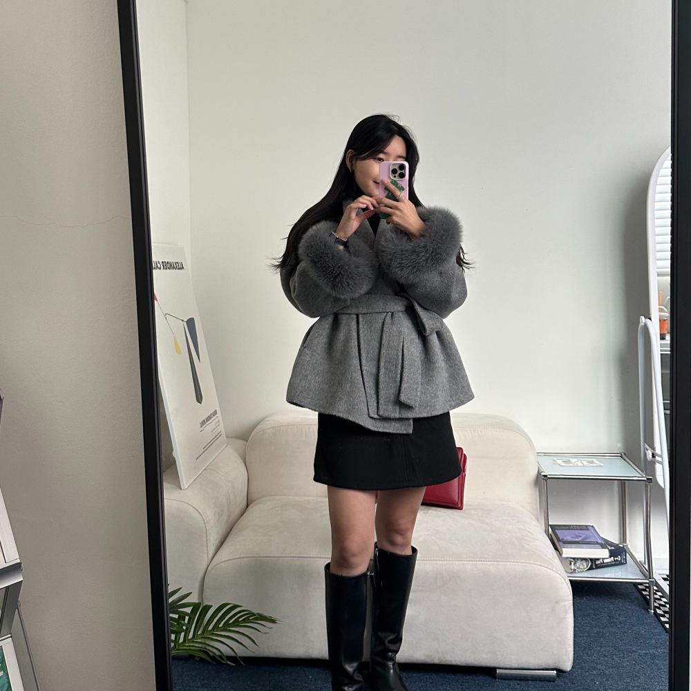 포니크랑 핸드메이드반코트 케이프코트 숄카라코트 이미지 3