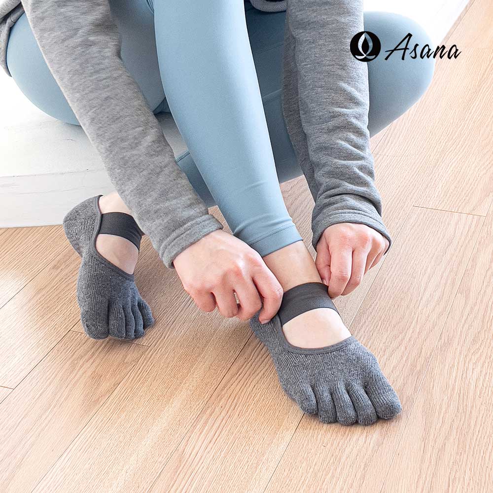 아사나 와이드 밴드 풀토우 발가락 미끄럼방지 요가 양말 필라테스 양말 유발 논슬립 토삭스 - 메인 이미지