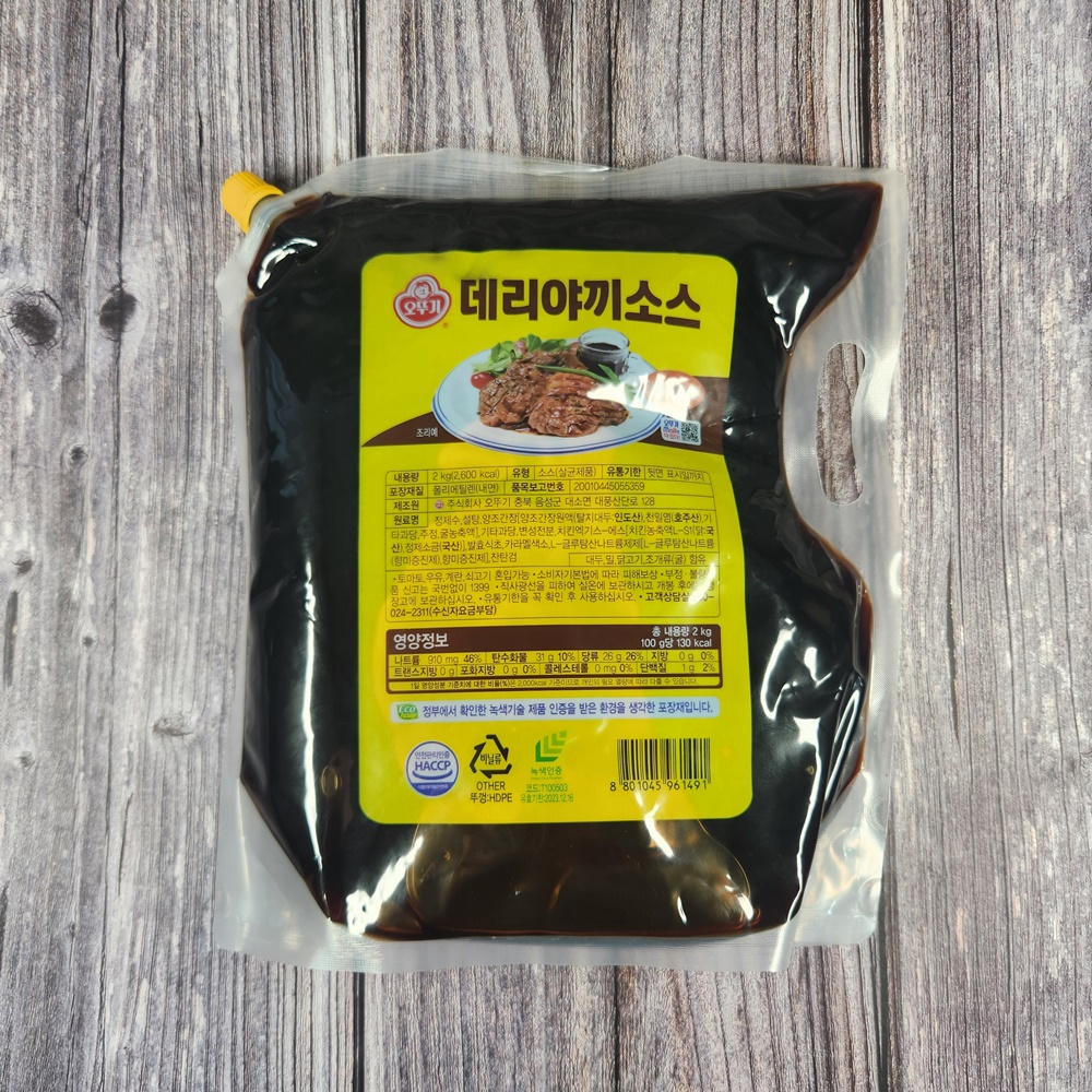 오뚜기 데리야끼 소스 스파우트팩 2kg 업소용