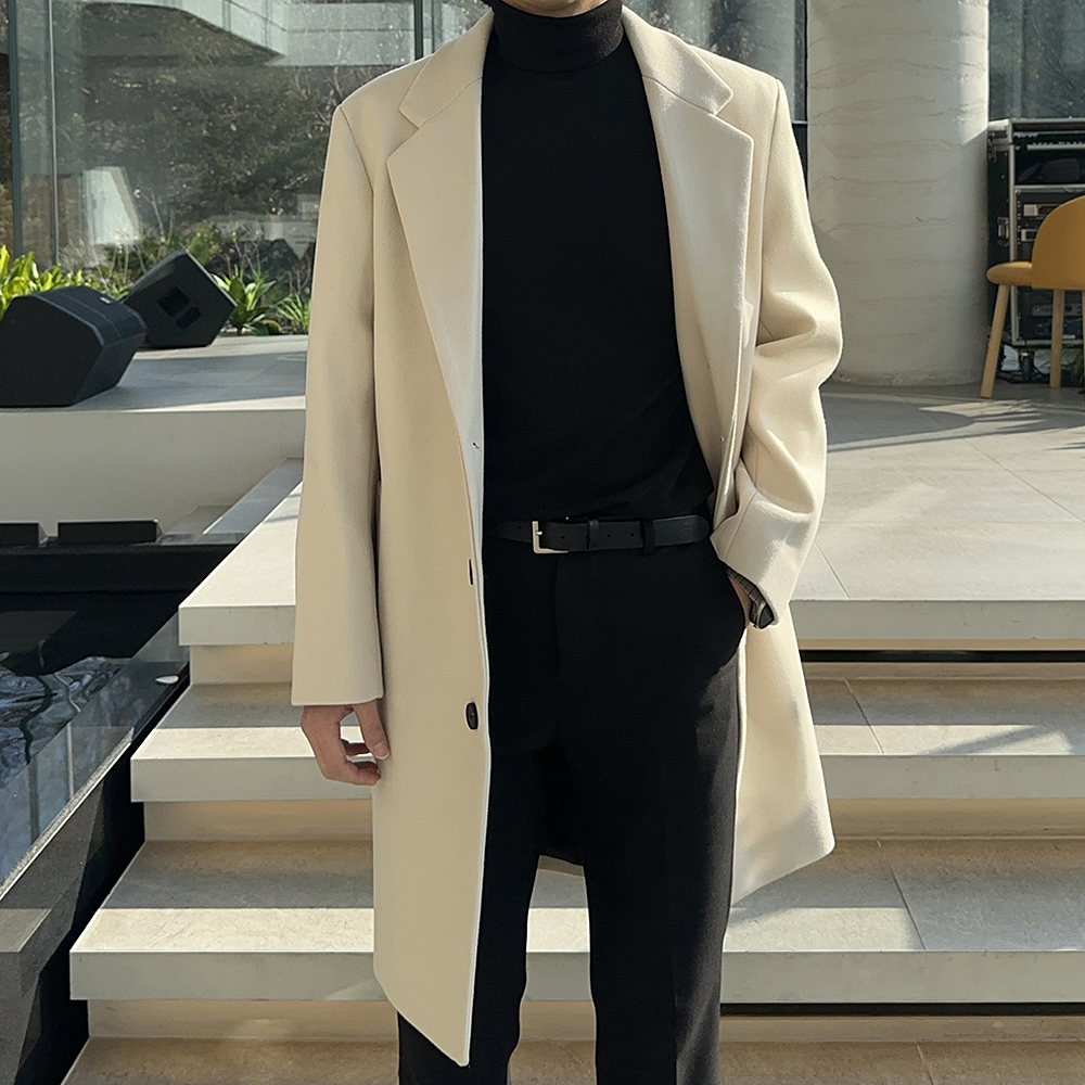 남자겨울코트 오버핏 울 빅사이즈 남자캐시미어코트 이미지 4