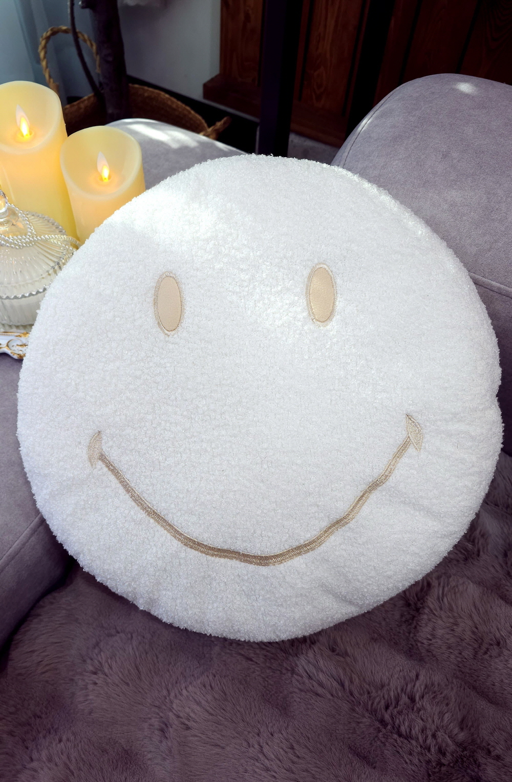 동그란 스마일쿠션 미용실쿠션 큐션 유퀴즈선물