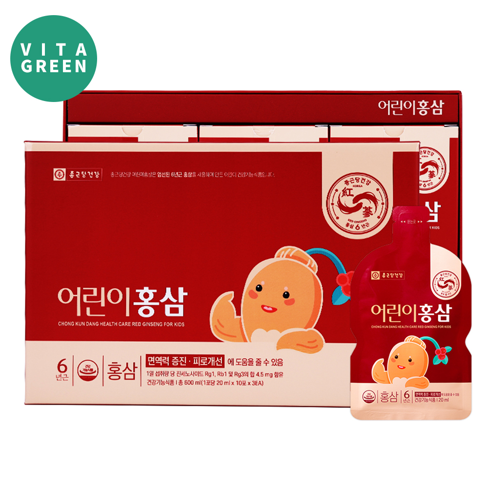 종근당건강 어린이 홍삼 진세노사이드 국내산 6년근 맛있는 쓴맛없는 홍삼즙 면역력 제품 이미지