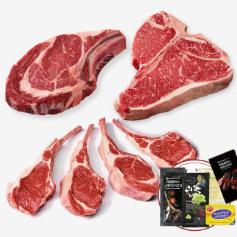 마블플러스 홈파티고기세트 토마호크 티본 양갈비 스테이크 프렌치랙 코스트코소고기 스테이크고기