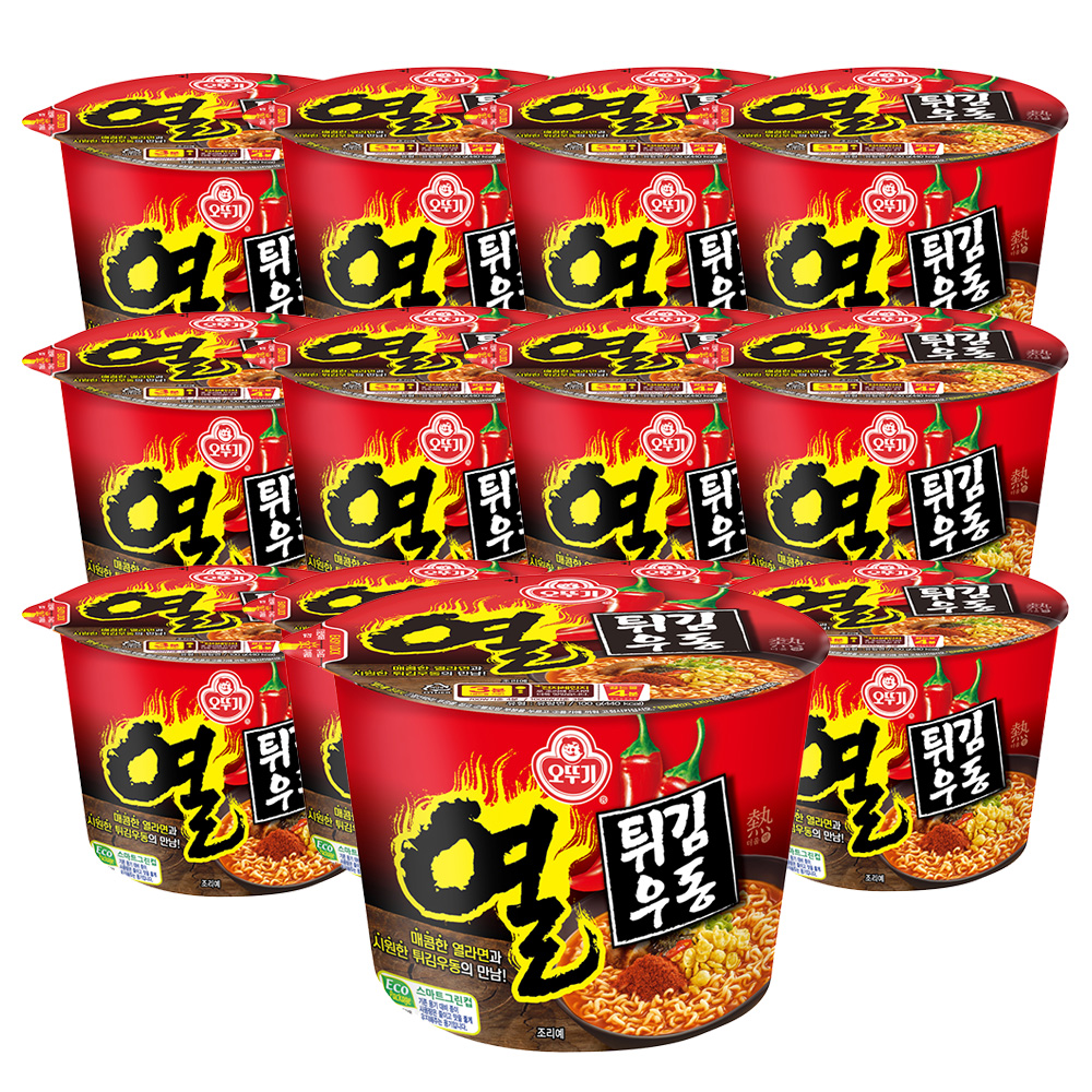 오뚜기 열 튀김우동 큰컵라면 100g, 12개