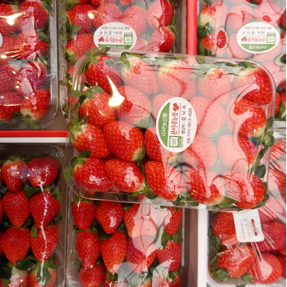 [포항시 배달] 과즙 가득한 딸기 1팩(小) 800g [죽도 옥천상회] : 동네시장 장보기