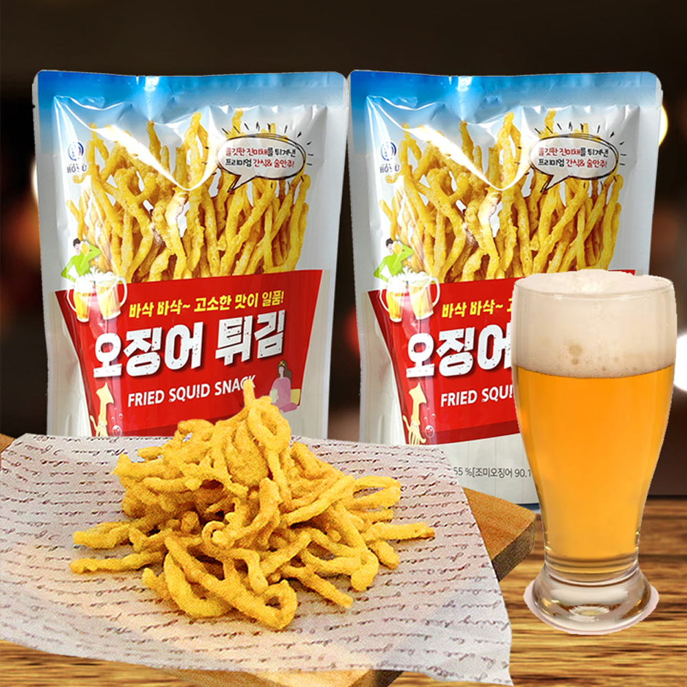 [수산곳간] 중독주의/안주과자/바삭바삭 크리스피 오징어 튀김 스낵 80gX3봉 - 상세 이미지 3