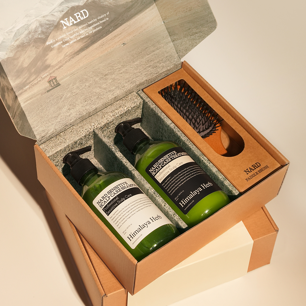 나드 센시티브 헤어 3종 패들 브러쉬 기프트세트 (샴푸 500ml + 트리트먼트 500ml + 패들브러쉬 M) 이미지 2