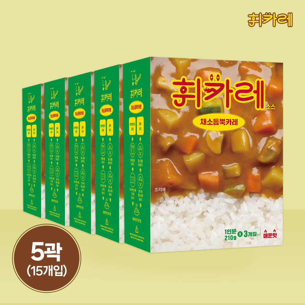 휘카레 채소듬뿍 카레 매운맛, 210g, 15개 - 상품 이미지