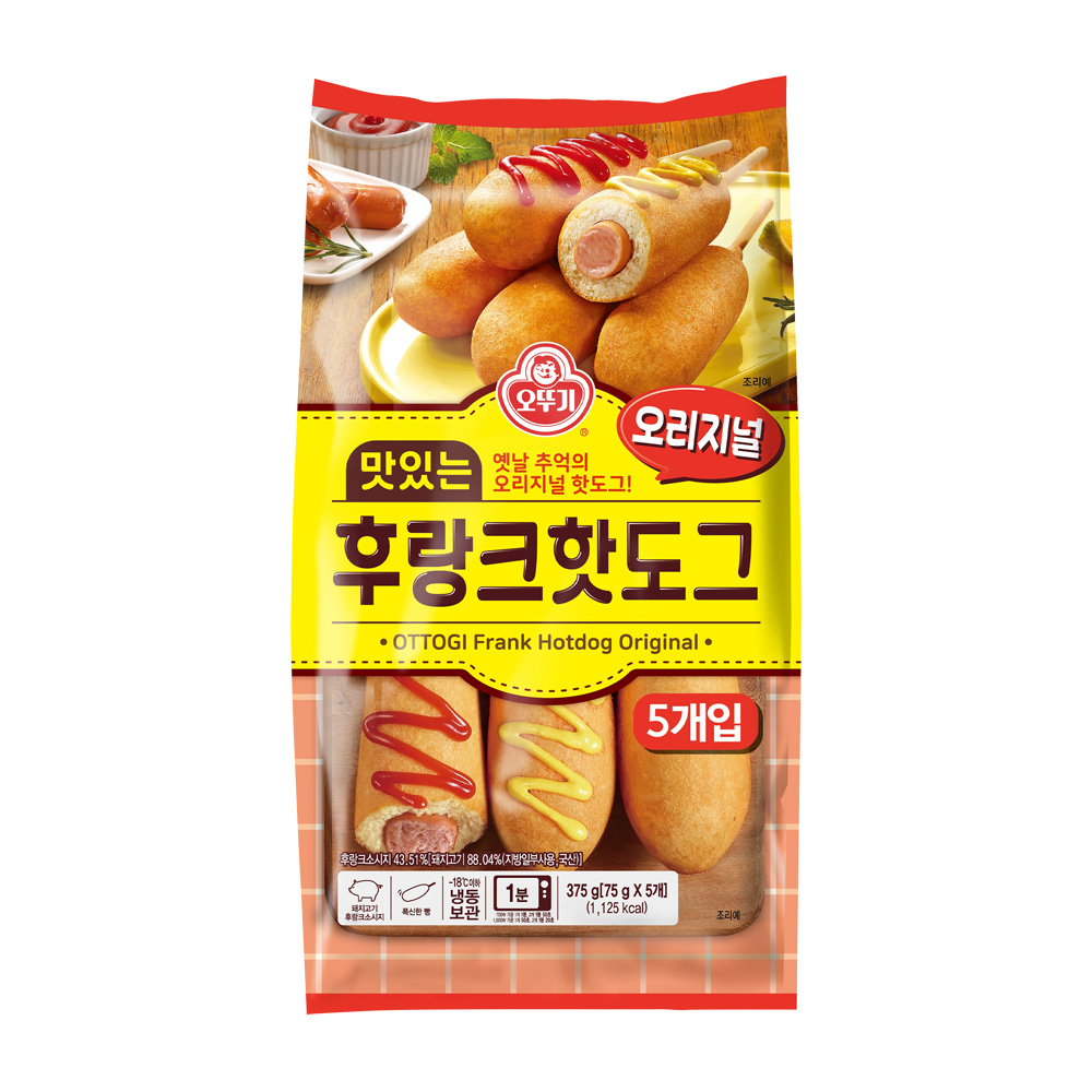 오뚜기 맛있는 후랑크핫도그 오리지널 75g 5개 - 상품 이미지