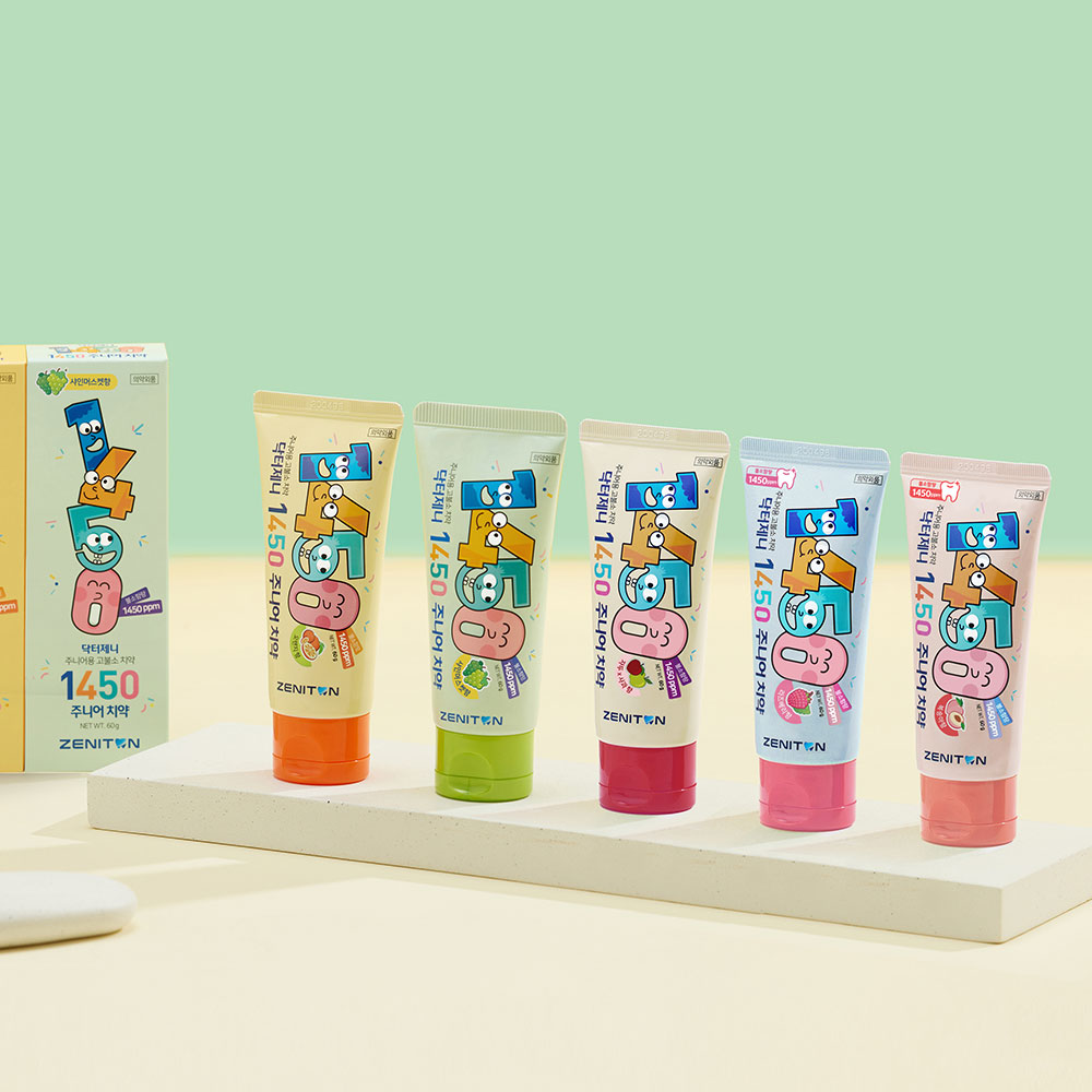 제니튼 닥터제니 1450 고불소 사과자두향 치약 4개+미니치약 4개