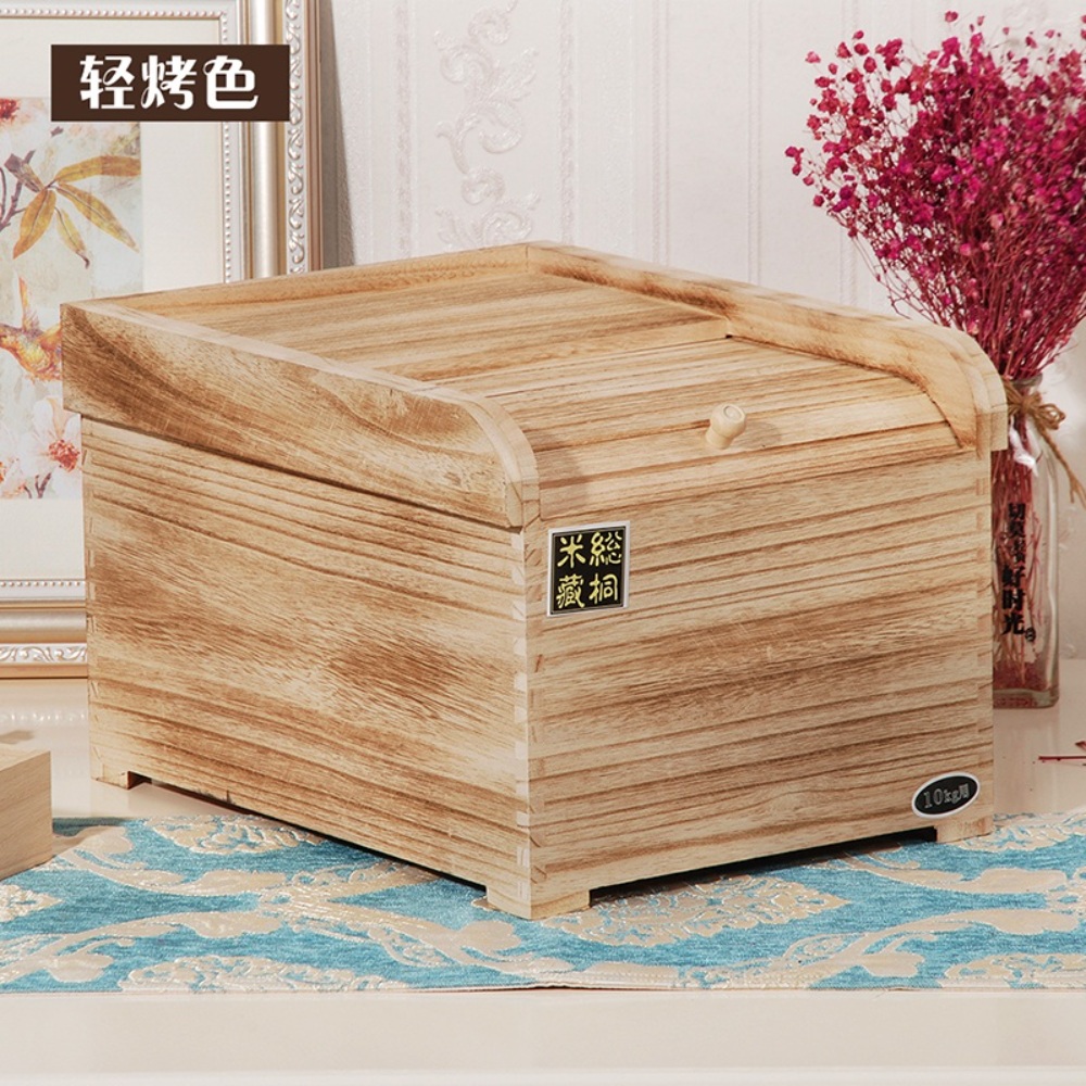 오동나무 항아리 보관 오동나무쌀통 쌀독 원목 오동나무 잡곡통 - 상세 이미지 3