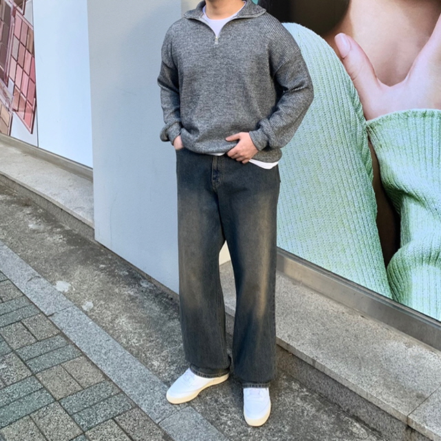 (SALE)남자블랙진 남자통청바지 남자와이드청바지 - 상세 이미지 2