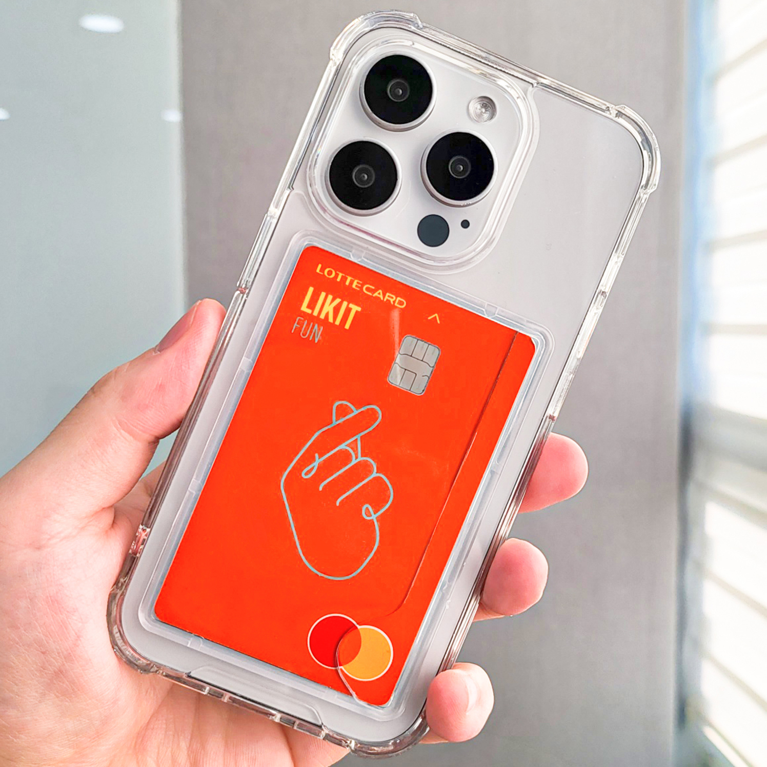 168cm 아이폰 카드수납 케이스 범퍼 클리어 투명, 아이폰15 프로 맥스