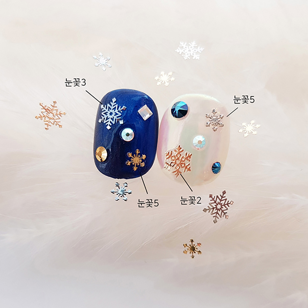 겨울네일 플레이크 보니비 메탈 눈꽃 초박 대용량 백금 (NO2) 이미지 4