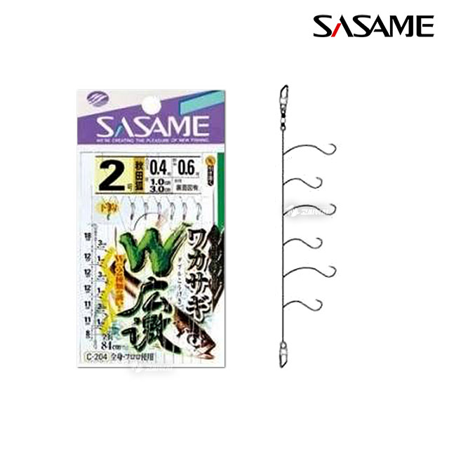 사사메 6단 빙어채비 C-204 빙어 얼음 낚시 발광체 야광 바늘 - 상품 이미지