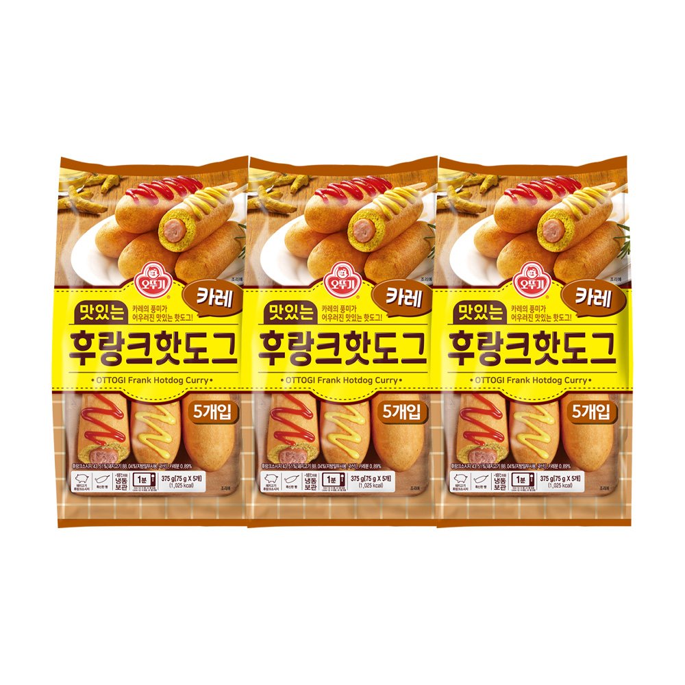 오뚜기 맛있는 후랑크핫도그 카레 75g 15개 - 상품 이미지