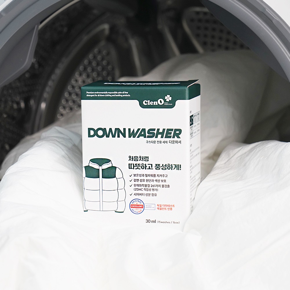 [클렌오] 다운와셔 오리털 구스다운 패딩/침낭/침구이불 전용 세탁 세제 15파우치X30ml