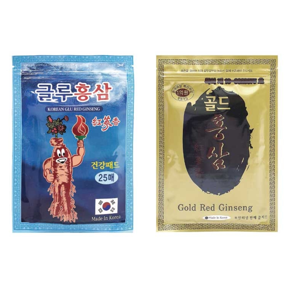 얇은 인삼향 한방파스 25매 사계절 운동 노동 홍삼파스 지퍼백 국산 - 상품 이미지