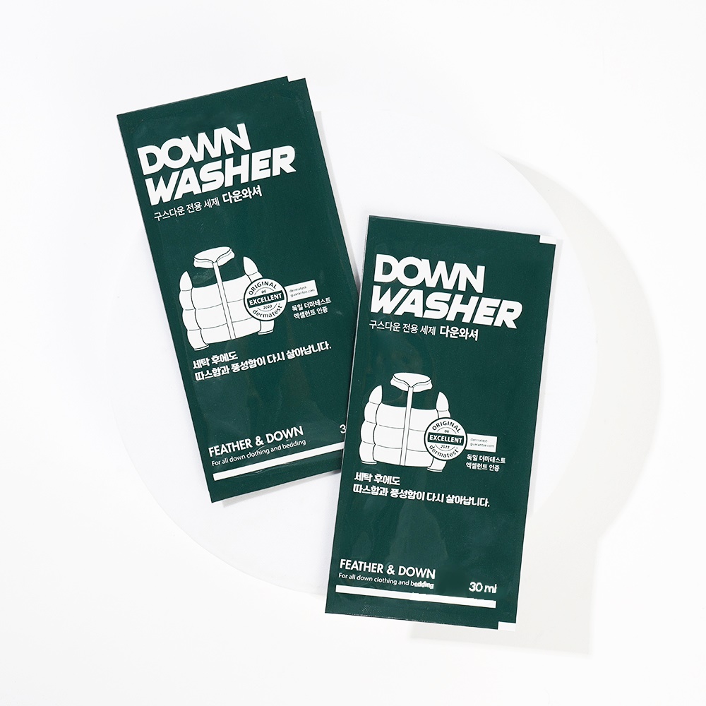 [클렌오] 다운와셔 오리털 구스다운 패딩/침낭/침구이불 전용 세탁 세제 15파우치X30ml