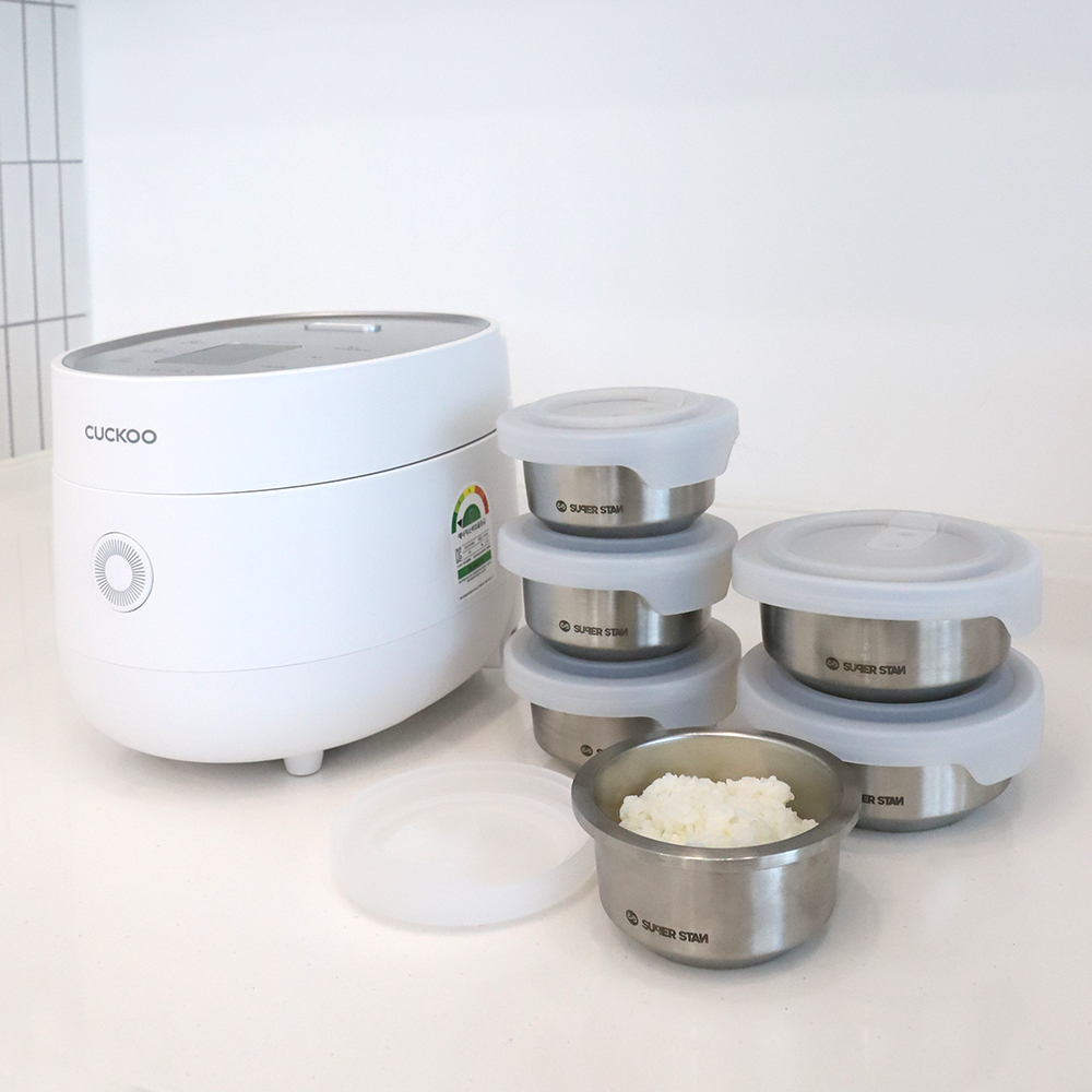[2+1] 슈퍼스텐 스텐 밀폐용기 반찬통 전자레인지 냉동밥 용기 450ml - 상세 이미지 4