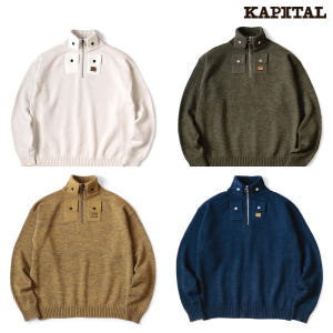 캐피탈 KAPITAL 8G 코튼 울 니켈 4 하프 ZIP 스웨터 4색 착용 후기 | 사이즈/핏 총정리 - 상품 이미지 1