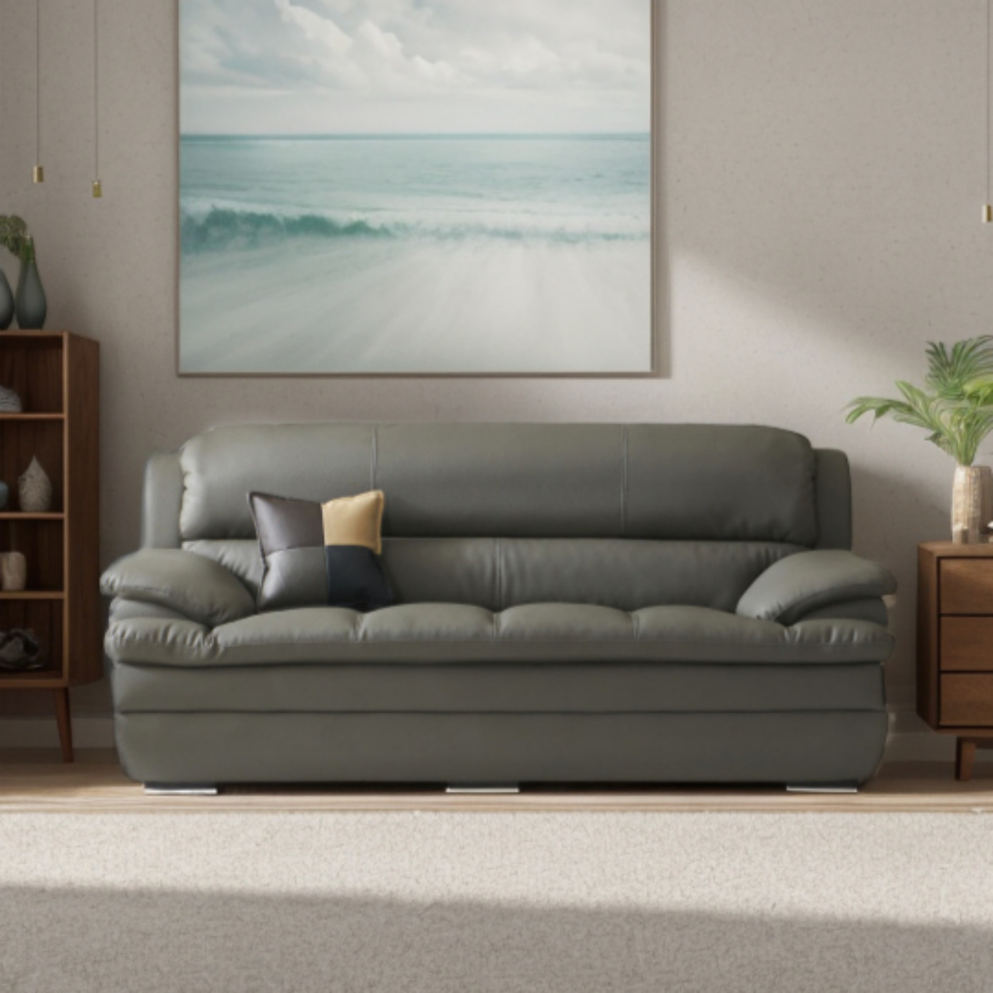 가구본 다프네 넓은쇼파 3인가죽소파